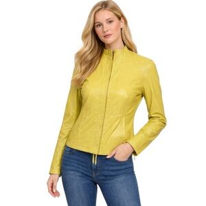 Philippe Adec Green Leather Jacket